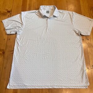 Callaway Opti-Dri Golf Polo Mens 2XLT White Blue Geometric Print Performance